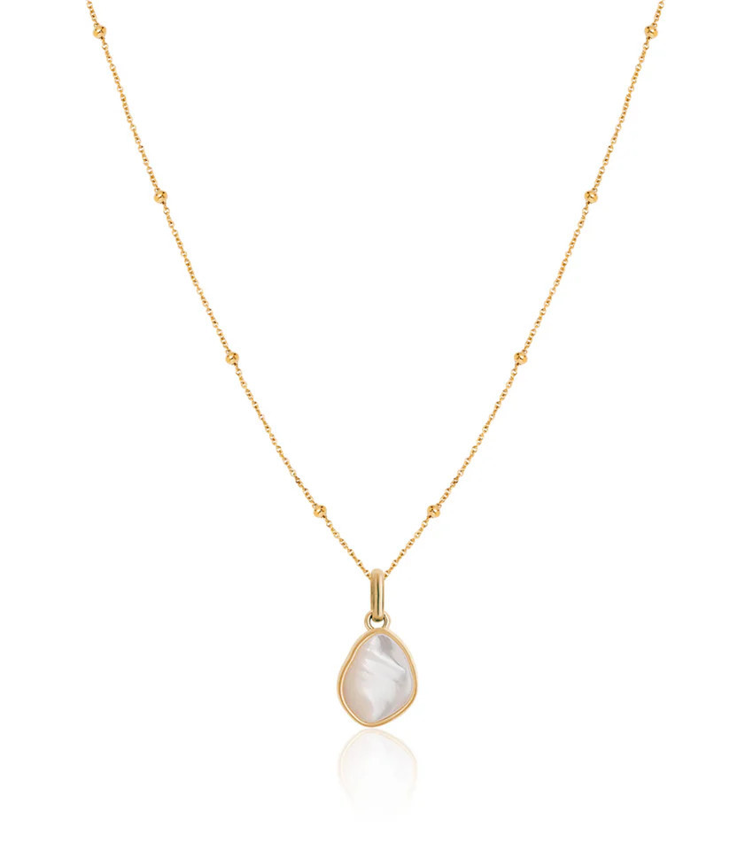 Organic Moonstone Sphere Chain Necklace (Gold) | Abbott Lyon