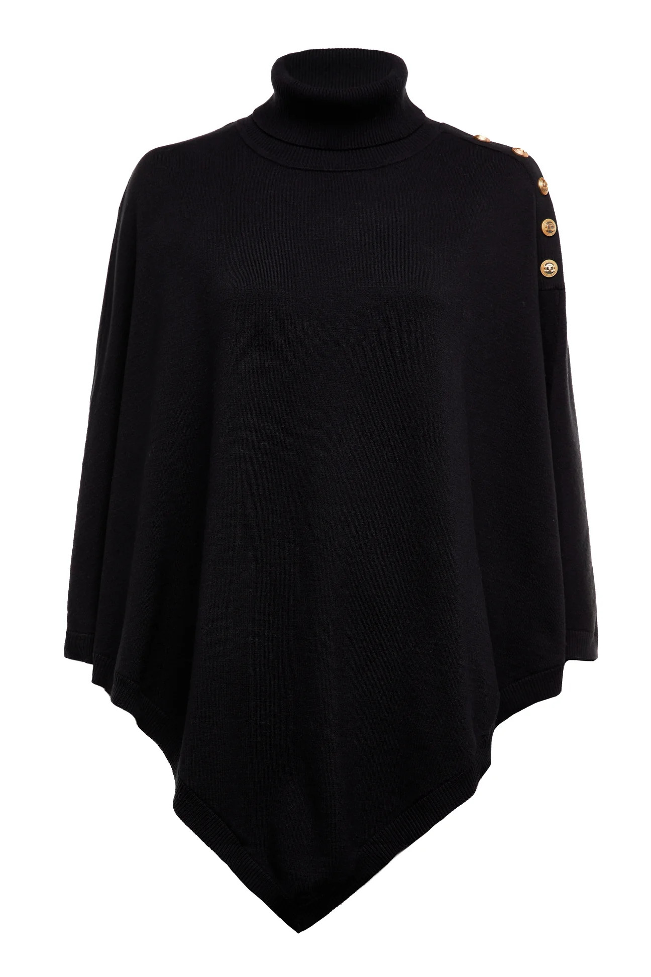 Roll Neck Cape (Black) | Holland Cooper