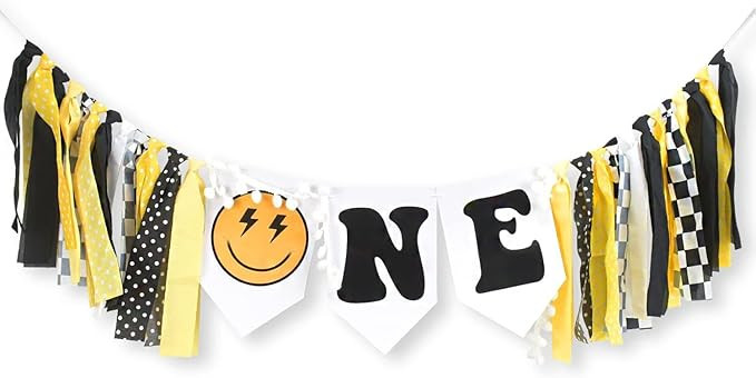 One Happy Dude High Chair Banner Boy First Highchair Banner for 1st Birthday Decorations, One Hap... | Amazon (US)
