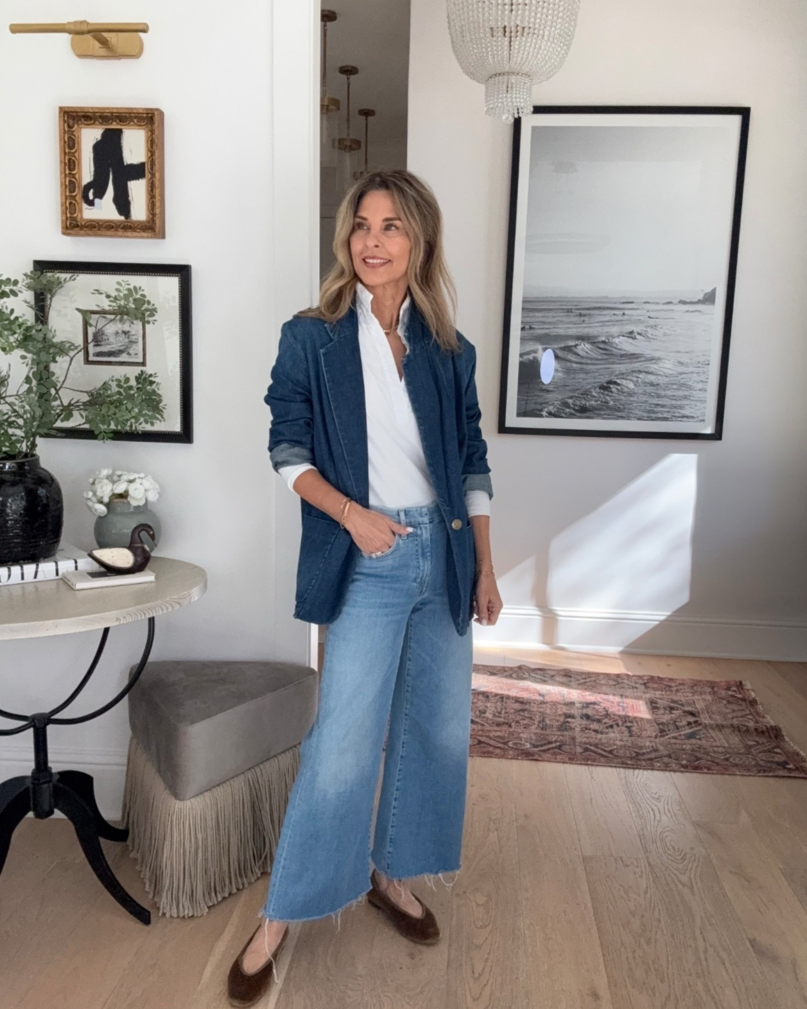 Elevated casual look from Frank & Eileen! I’m 5’6’’. 
-Jeans TTS
-Top size S
-Blazer I’m wearing a S, I need an XS
-Shoes TTS

#LTKOver40 #LTKSeasonal