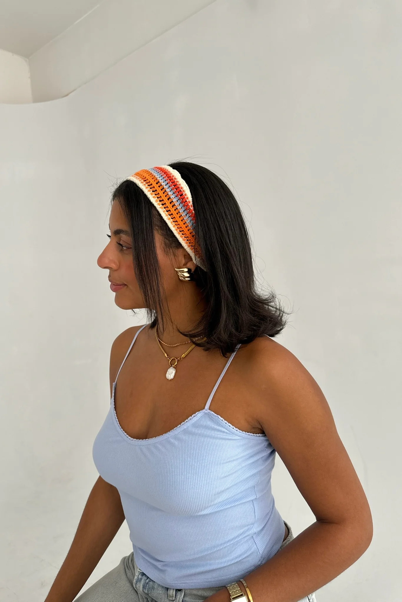 RPZL x GB Striped Crochet Headband | Grey Bandit