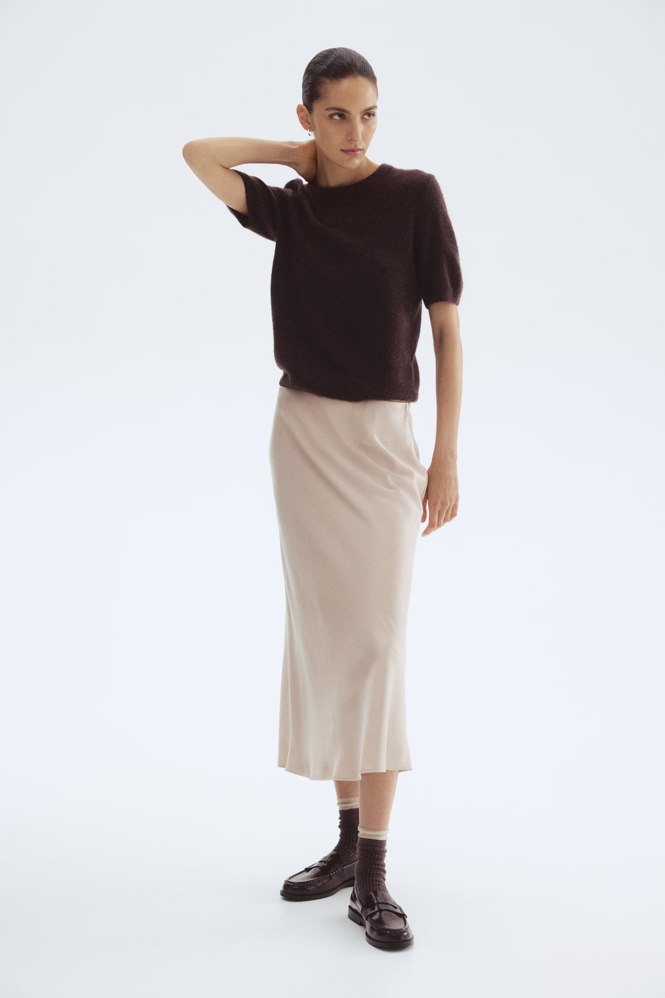 Fine-knit jumper - Dark brown - Ladies | H&M GB | H&M (UK, MY, IN, SG, PH, TW, HK)