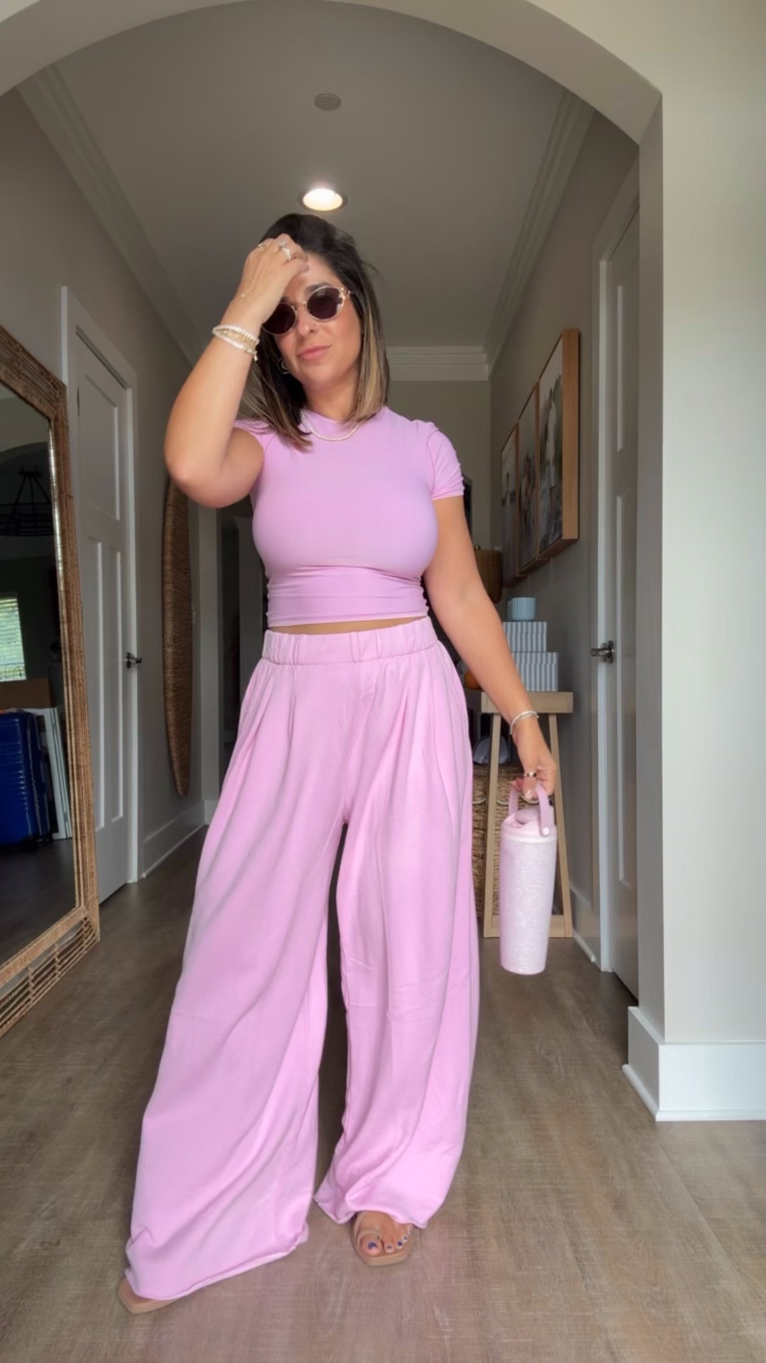 New @Aerie set loving the pink
Small short in pants small in tops

#LTKSaleAlert #LTKPetite #LTKootd