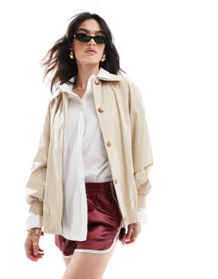 Mango lightweight jacket in beige | ASOS | ASOS (Global)