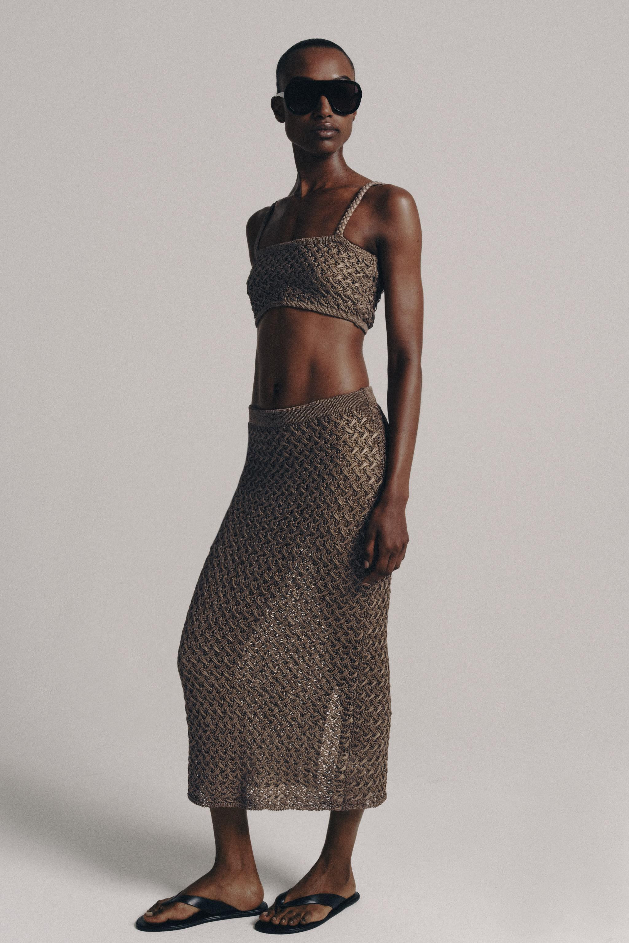 CABLE KNIT MIDI SKIRT | Zara US