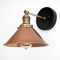 Copper Shade - Wall Sconce Light Rustic Fixture Antique Brass Raw Black Nickel Lighting Model No. 4665 | Etsy (US)
