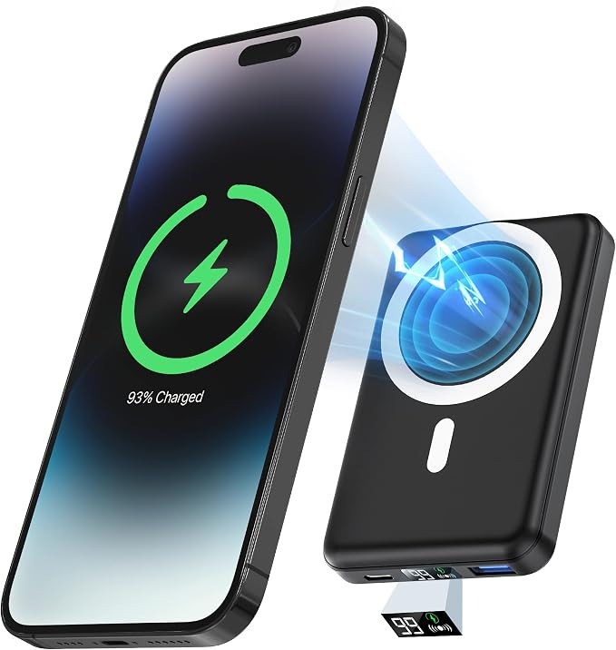 podoru Wireless Portable Charger, 10000mAh Magnetic Power Bank with Type-C Cable LED Display 22.5... | Amazon (US)