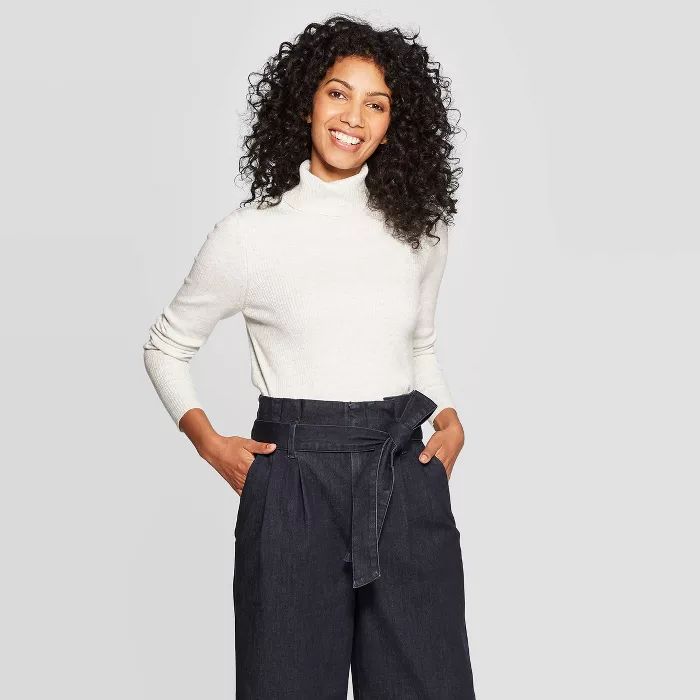Women's Long Sleeve Rib Turtleneck Sweater - A New Day™ | Target