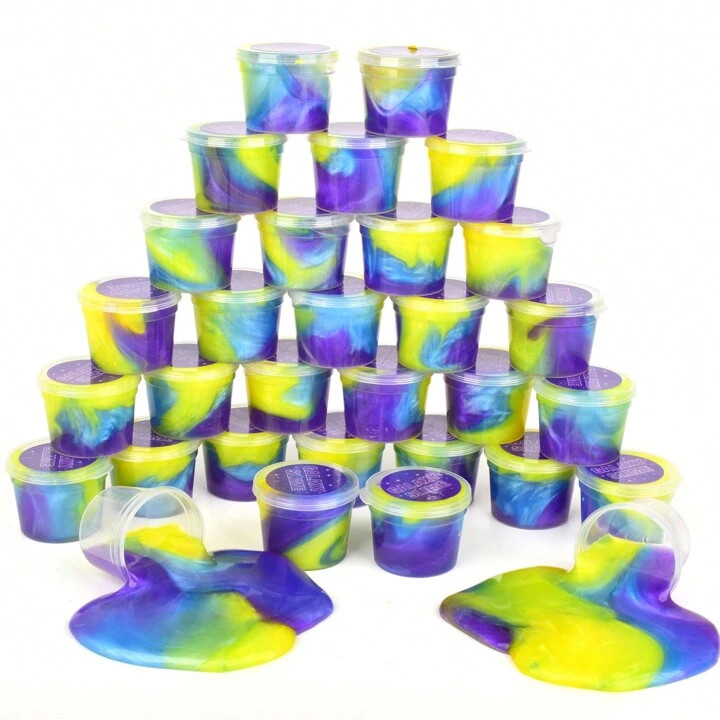 8-28 pezzi Mini kit per festa di slime - slime pre-fatti gialli, blu e viola, slime solti per fes... | SHEIN