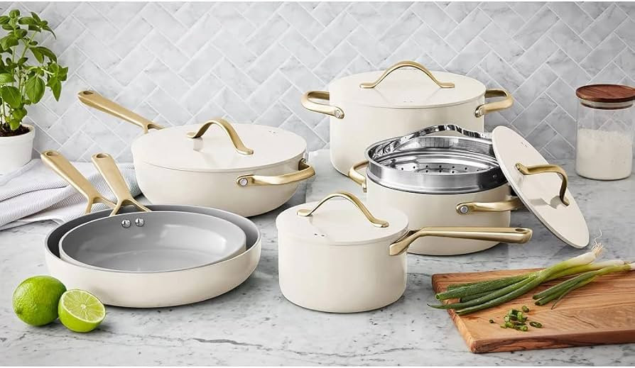 Member's Mark MEMBER'S 11-Piece Modern Ceramic Cookware Set In Cream 2x3x6 | Amazon (US)