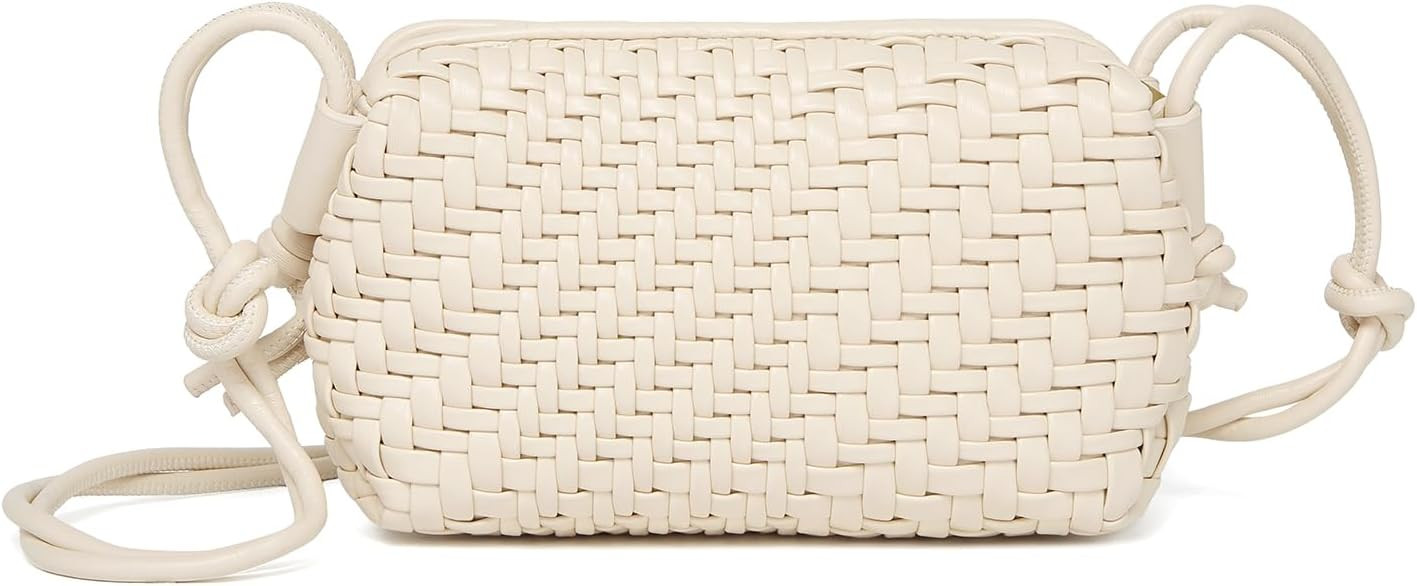Woven Crossbody Bag for Women, Vegan Leather Small woven purse,zipper bags with Adjustable Strap | Amazon (US)