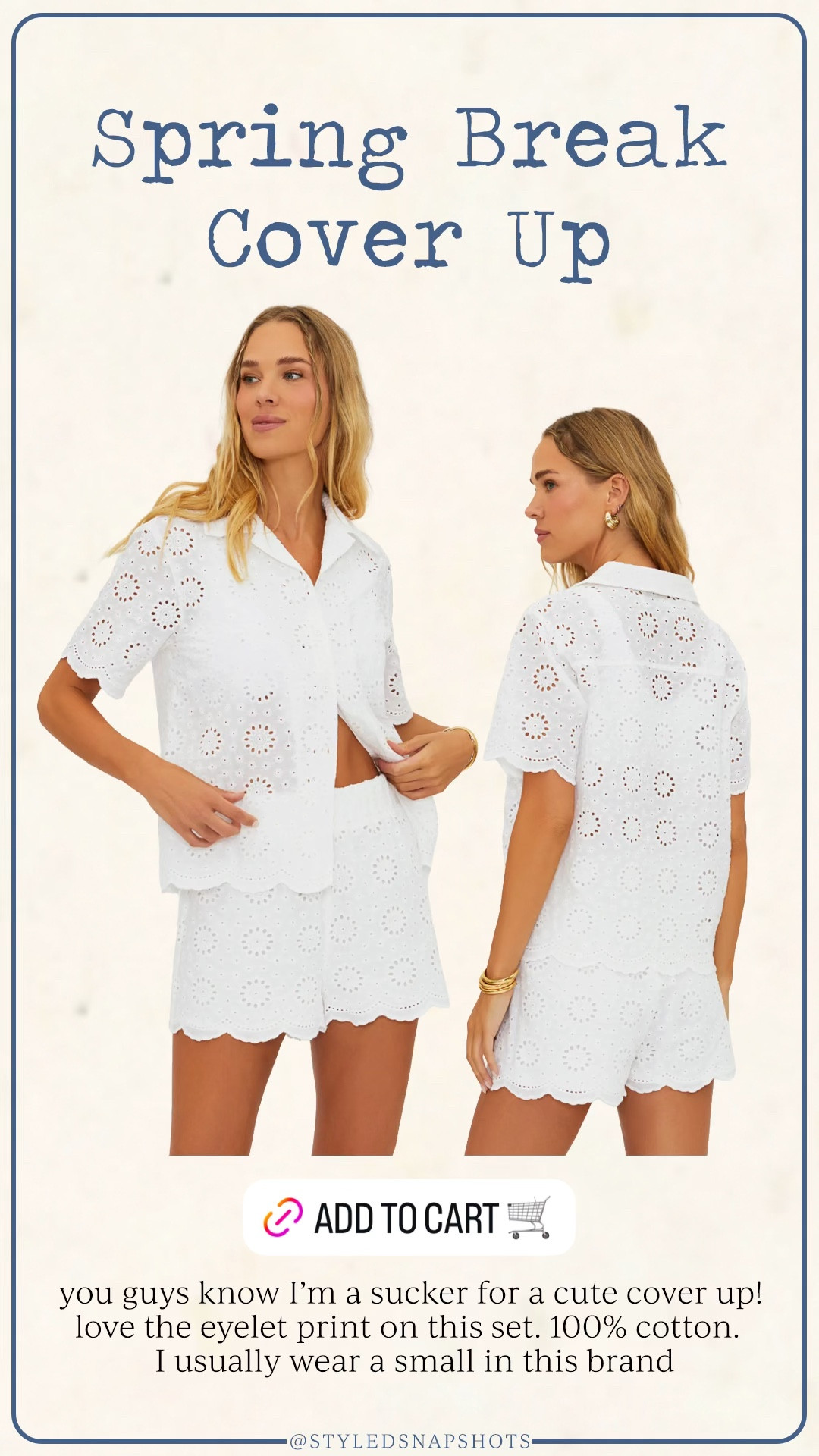 Spring break cover up 

beach vacation, resort wear, swim coverup, matching eyelet set 