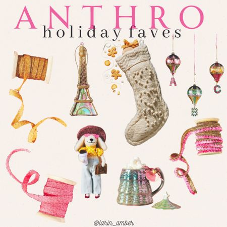 Anthropologie holiday favorites! Christmas tree ornaments / gift wrapping / stocking / whimsical Christmas / 



#LTKGiftGuide #LTKHoliday #LTKSeasonal