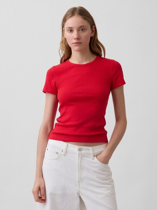 Pointelle Crewneck T-Shirt | Gap (US)