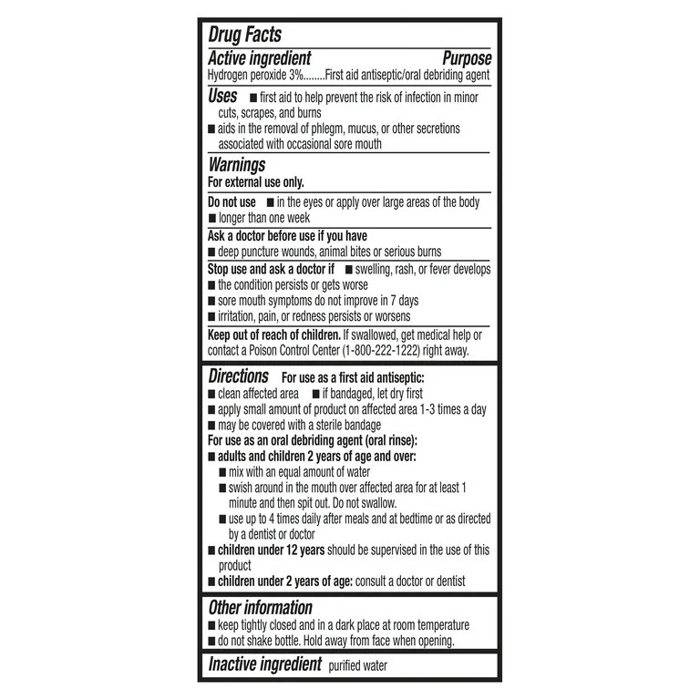 Equate 3% Hydrogen Peroxide USP Antiseptic, 32 fl oz | Walmart (US)