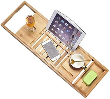 Luxury Bathtub Caddy Tray，Bamboo Bathtub Tray Caddy - Wood Bath Tray Expandable，Can be Placed Book a | Amazon (US)