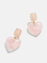 Semi-Precious Juno Earrings - Rose Quartz Stone | BaubleBar (US)