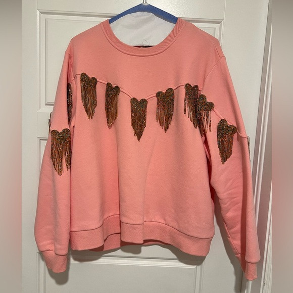 Queen of Sparkles Fringe Heart Sweatshirt | Poshmark