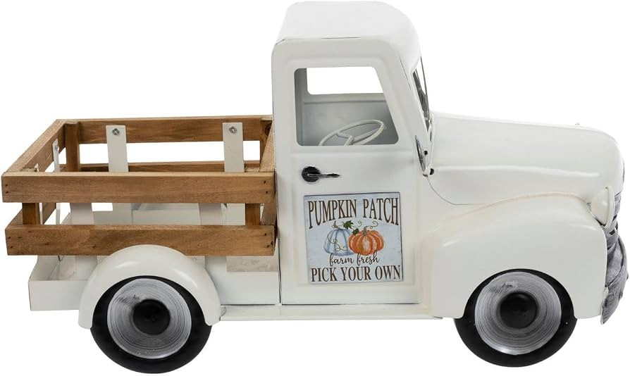 Hobby Lobby Vintage White Metal Truck w/Wood Crate, 17.5 x 9 x 9.5 inches | Amazon (US)