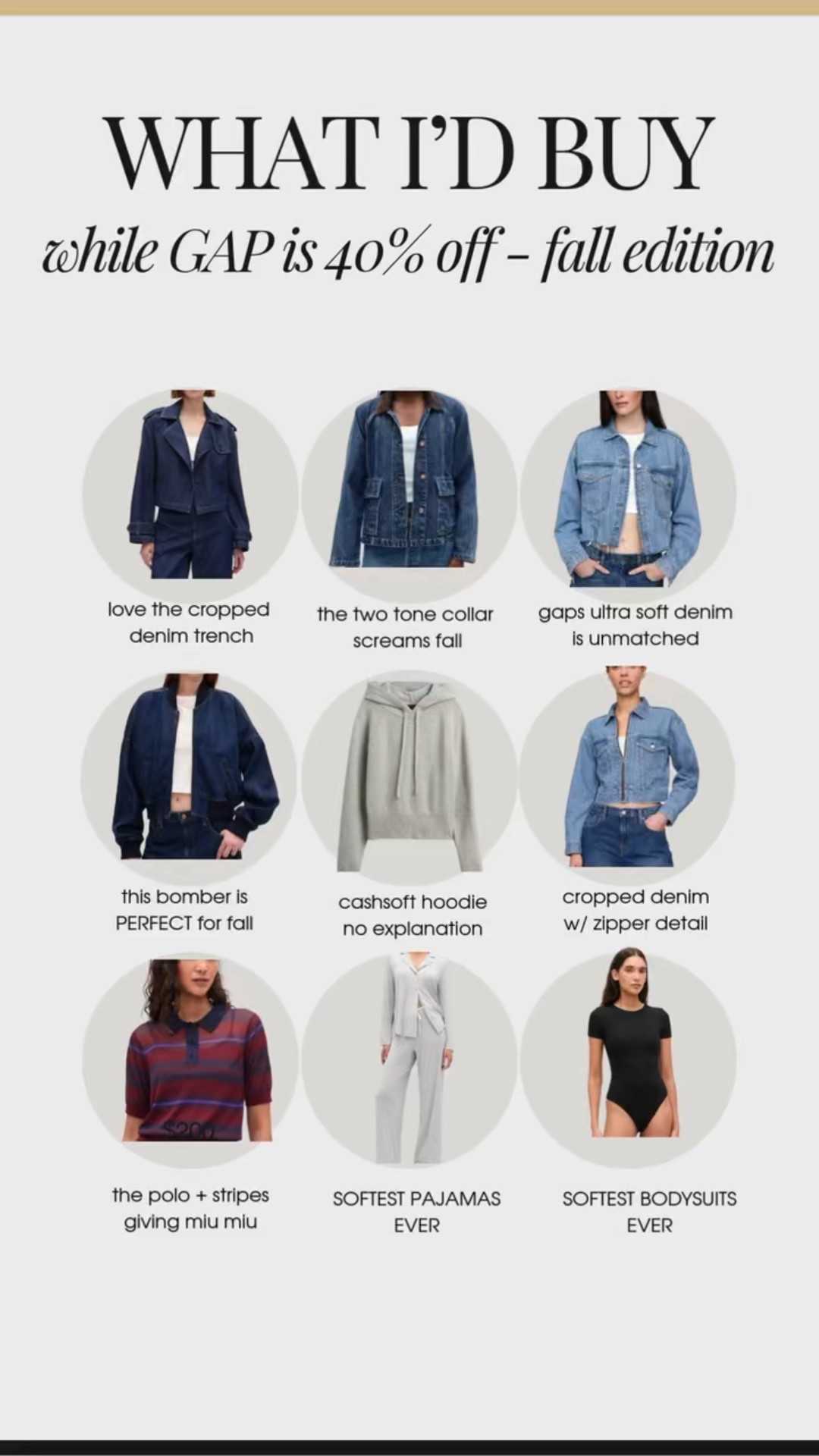 What if buy from gap for fall while
It’s on sale. So many amazing jackets  

#LTKStyleTip #LTKSaleAlert #LTKSeasonal