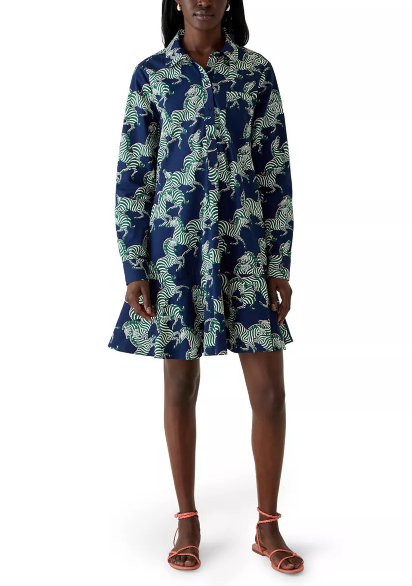 Women's Long Sleeve Flounce Shirtdress | Belk
