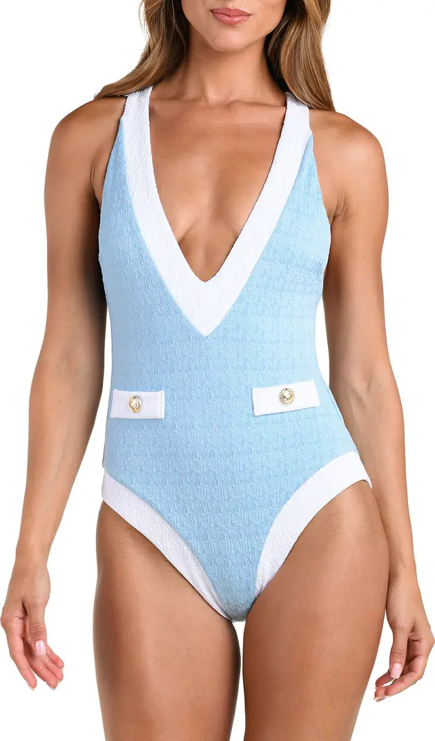 Lisa Colorblock Plunge One-Piece Swimsuit | Nordstrom