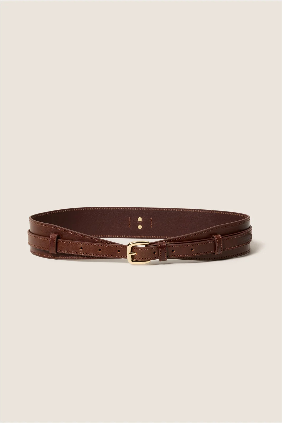 EVEREVE Women's Greta Layered Belt, Size Medium/Large, Chocolate Brown | Evereve