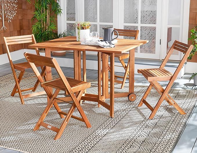 Safavieh Outdoor Living Collection Arvin 5-Piece Dining Set | Amazon (US)