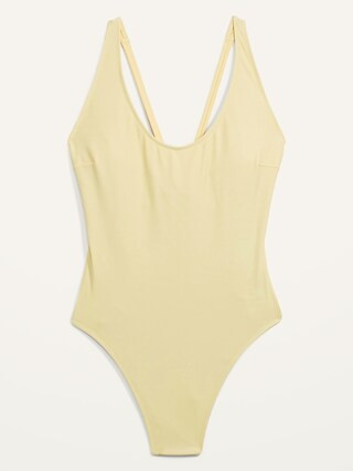 Scoop-Neck French-Cut One-Piece Swimsuit for Women | Old Navy (US)