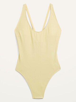 Scoop-Neck French-Cut One-Piece Swimsuit for Women | Old Navy (US)