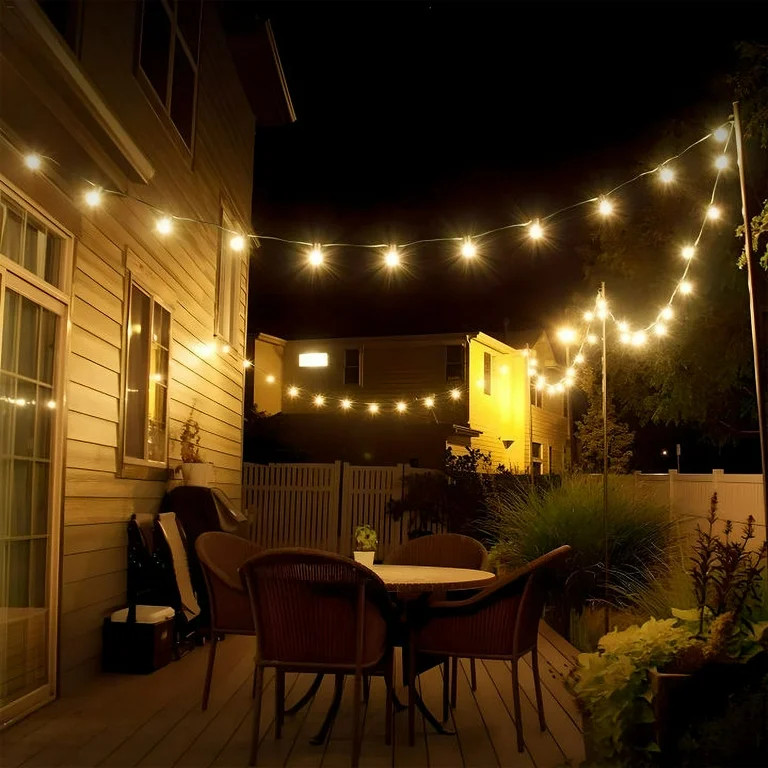 DAYBETTER 100ft Outdoor String Lights, with 24 Edison Vintage Shatterproof Bulbs, ST38 Waterproof... | Walmart (US)