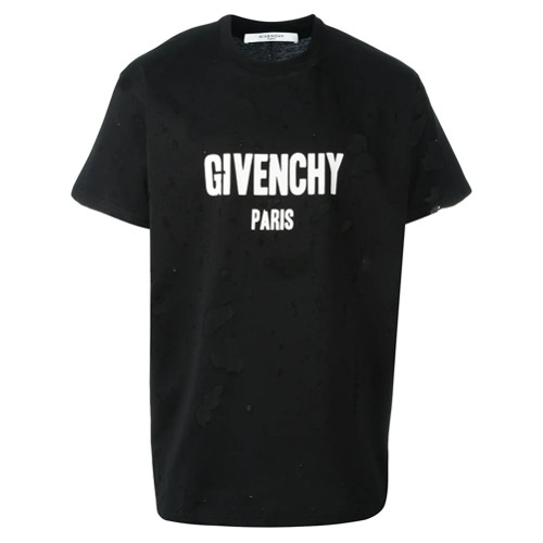 Givenchy Columbian-fit distressed logo print T-shirt - Black | Farfetch EU