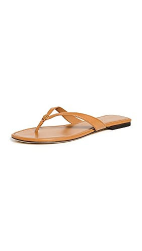 Tory Burch Women's Leather Flip Flops, Caramel Corn, Tan, 9.5 Medium US | Amazon (US)