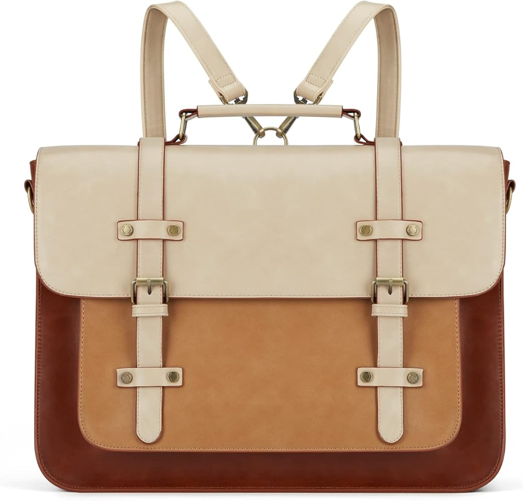 ECOSUSI Laptop Bag for Women Vegan Leather Messenger Bag Fashion Briefcase Backpack 15.6 inch Com... | Amazon (US)