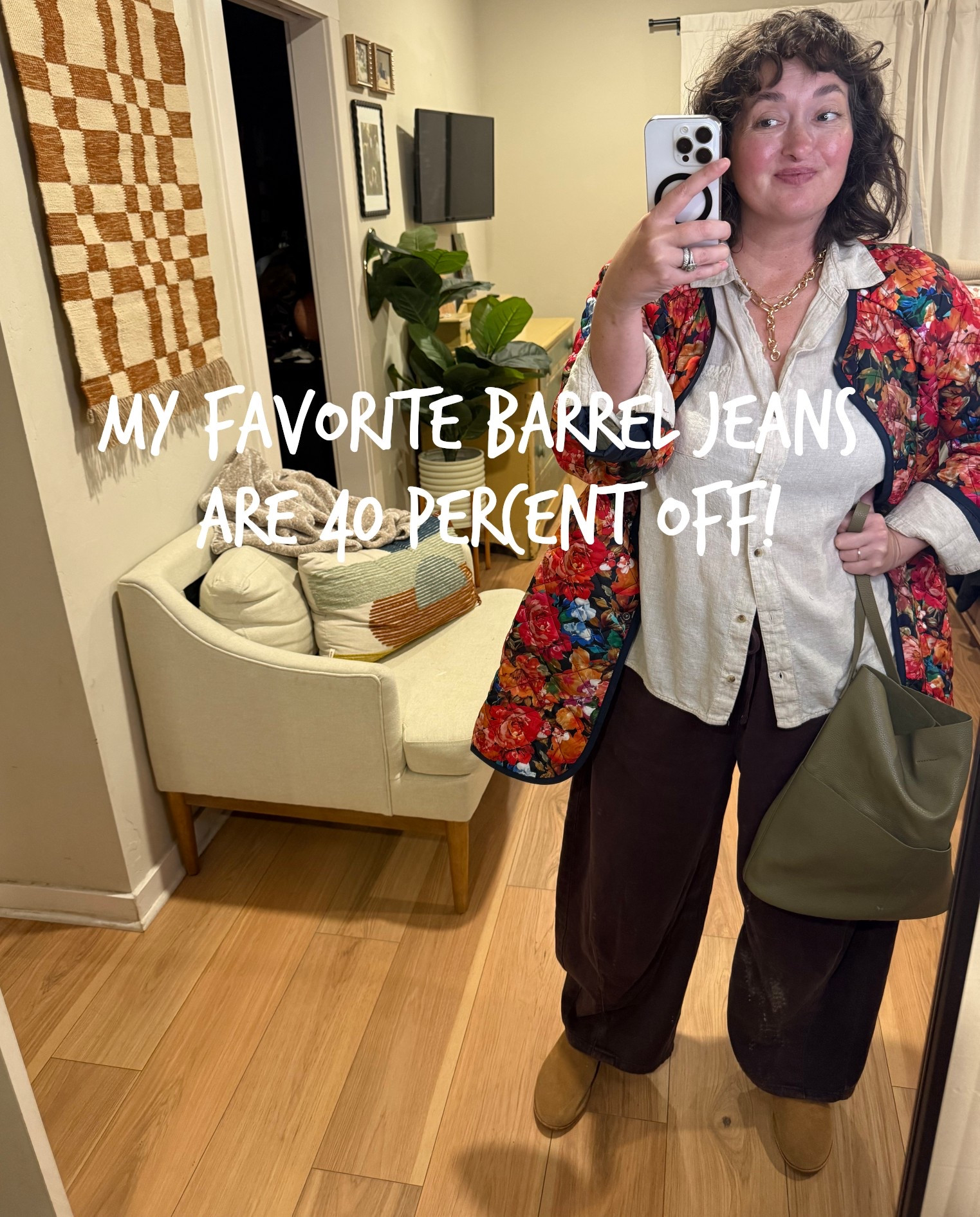I got a size large in my favorite tie waist eggplant barrel jeans, if you are in between sizes, I would size down. I’m a size 12 right now.

#LTKMidsize #LTKSaleAlert #LTKmomlife