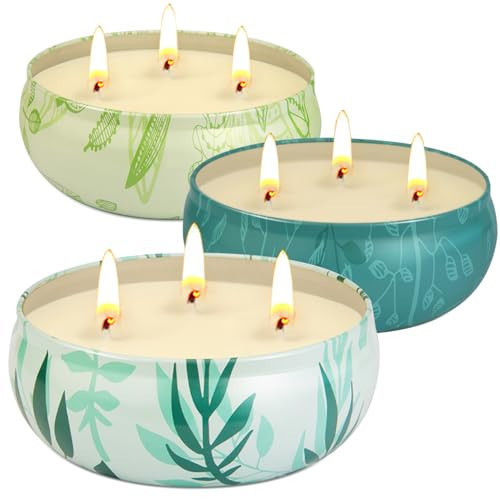Citronella Candles Outdoor, Large Citronella Candle Outdoor for Patio, 3 Pack 12oz Summer Candle Bulk for Home Garden Yard Camping Party Indoor Outside Decorative, 210 Hours Long Burning, 3 Wick | Amazon (US)