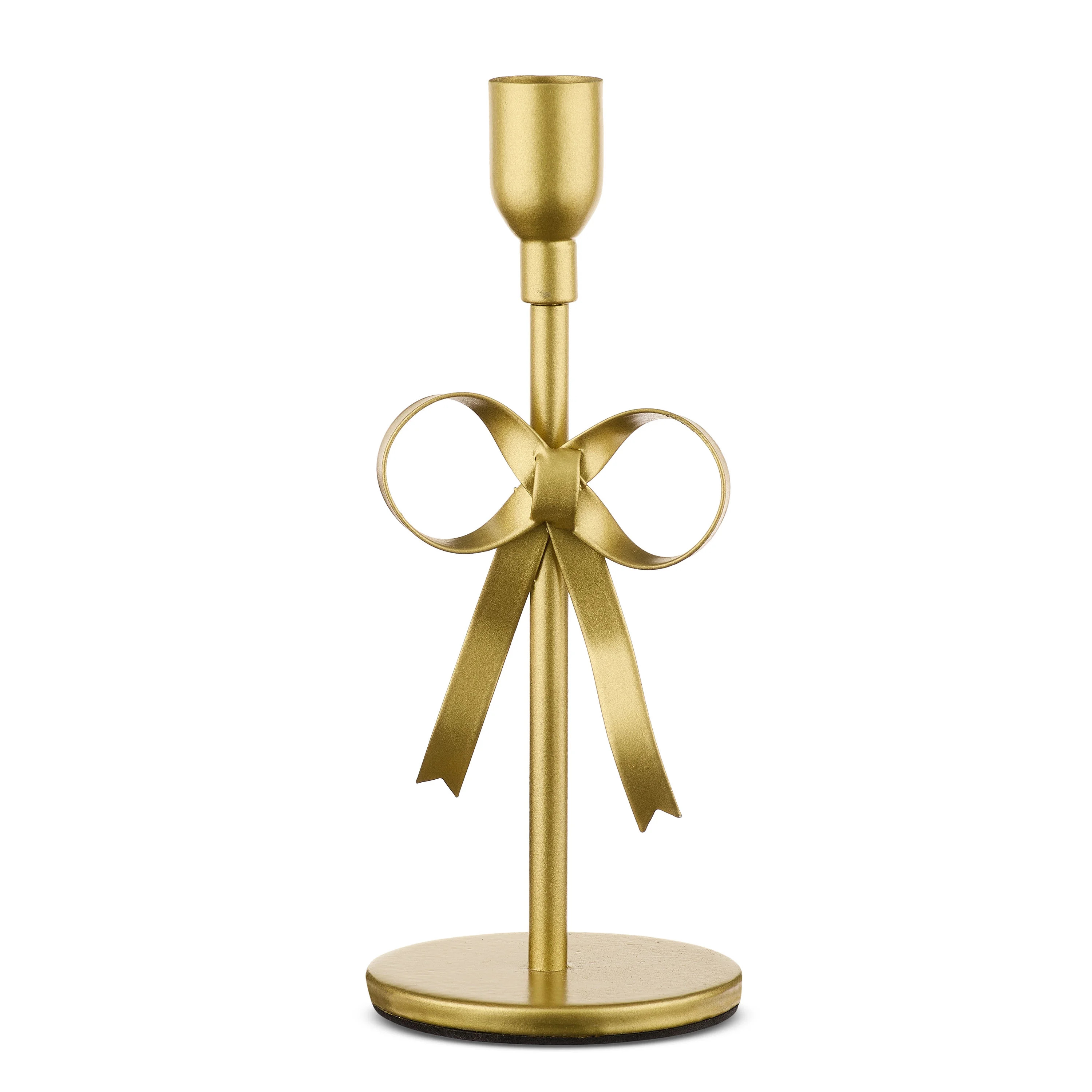 Metal Bow Taper Candle Holder, Gold, 8", Valentine's Day by Way To Celebrate | Walmart (US)