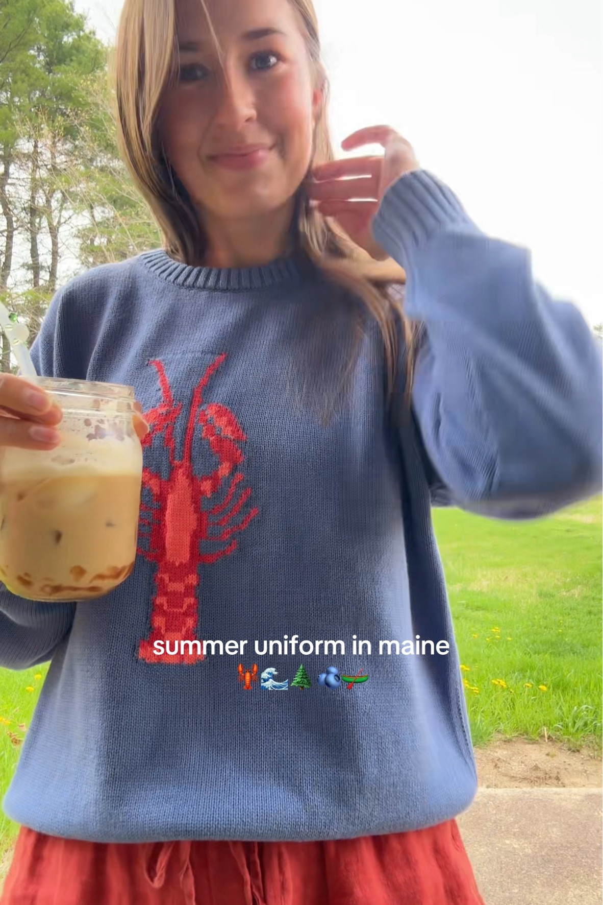 sweater is a medium petite 
pants are a medium - idk if they have this color anymore it’s from summer 2025