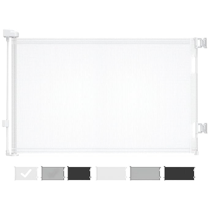 Cumbor Retractable Baby Gates, Mesh Dog Gate for The House, Baby Essentials Extends to 55" Wide, ... | Amazon (US)