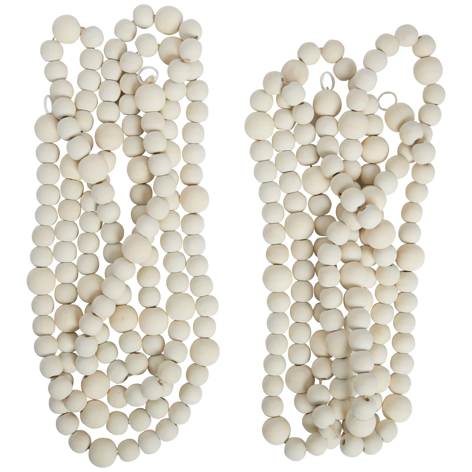 Holiday Time Wood Beaded Christmas Garland, 15 inch, 2 Pack - Walmart.com | Walmart (US)