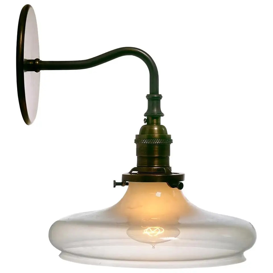 Elegant Vaseline Glass Sconces | 1stDibs