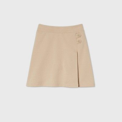 Girls' Stretch Uniform Knit Skorts - Cat & Jack™ Beige | Target