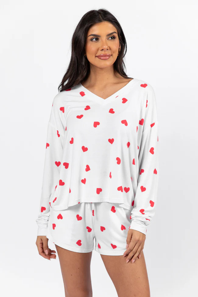 Dreaming Of You Heart Printed Pajama Set FINAL SALE | Pink Lily