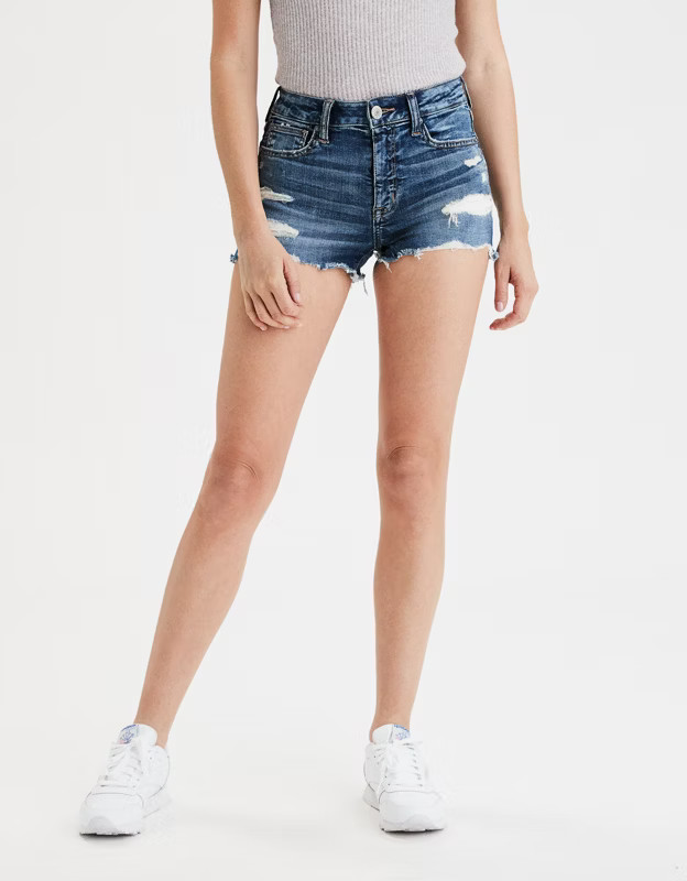 AE Ne(x)t Level High-Waisted Denim Short Short | American Eagle Outfitters (US & CA)