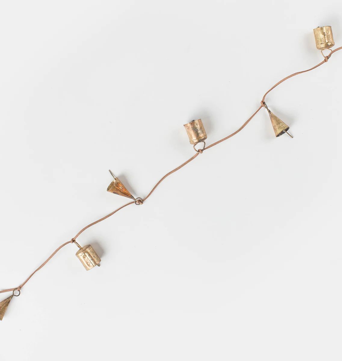 Suede and Brass Bell Garland | Shoppe Amber Interiors | Amber Interiors