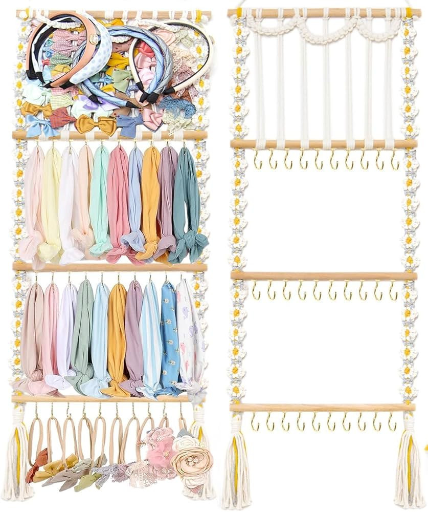 Bow Holder for Girls Hair Bows Organizer for Baby Girls Hair Bows Hanger Headband Storage Hair Ac... | Amazon (US)