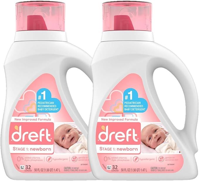 Dreft Stage 1: Newborn Hypoallergenic Liquid Baby Laundry Detergent (HE), Natural for Baby, Newbo... | Amazon (US)