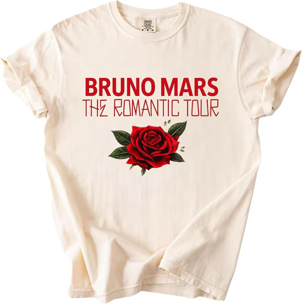 Bruno The Romantic Tour Shirt Handmade Vintage Concert Lover Gift Best Friend Matching Concert Me... | Amazon (US)