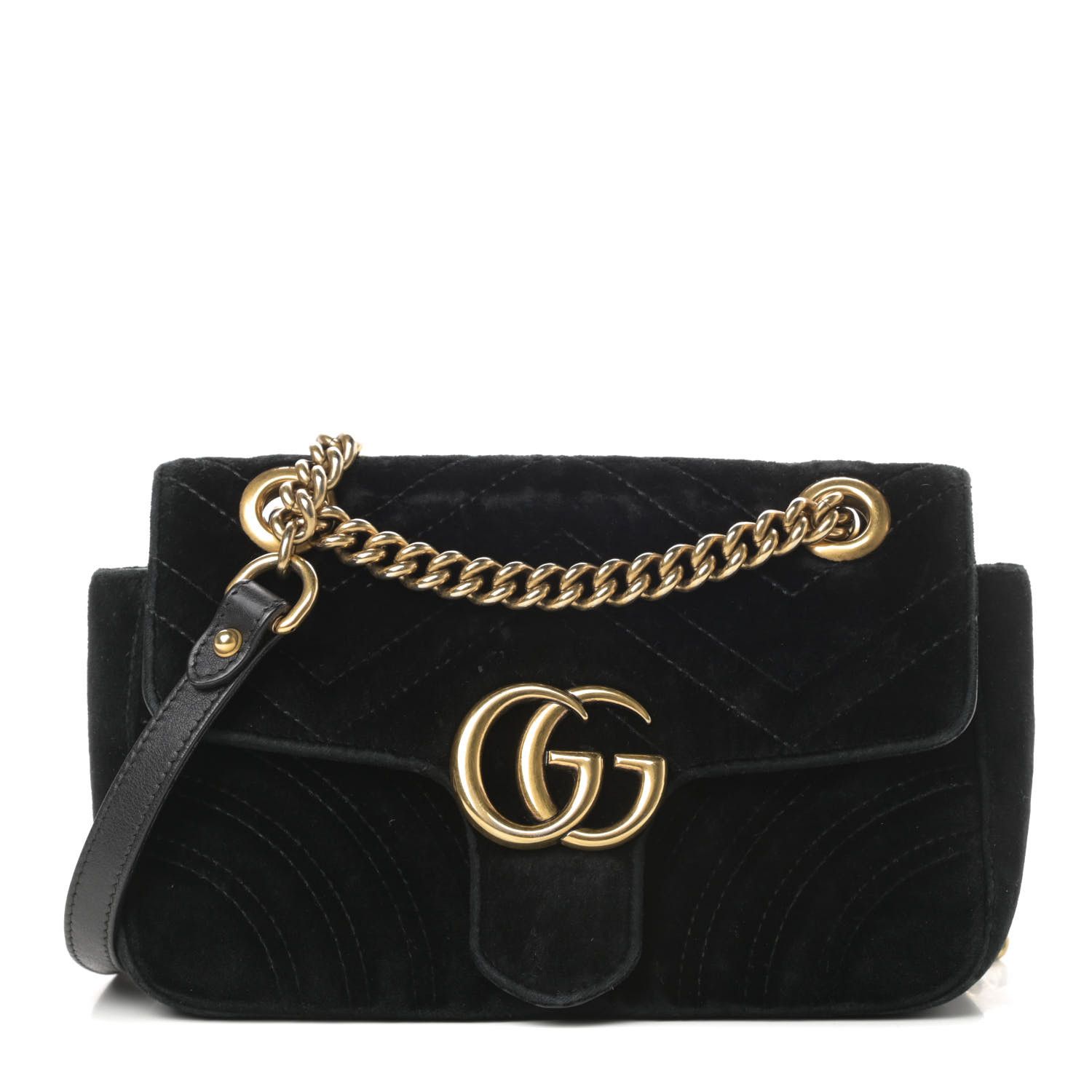 GUCCI

Velvet Matelasse Mini GG Marmont Shoulder Bag Black | Fashionphile