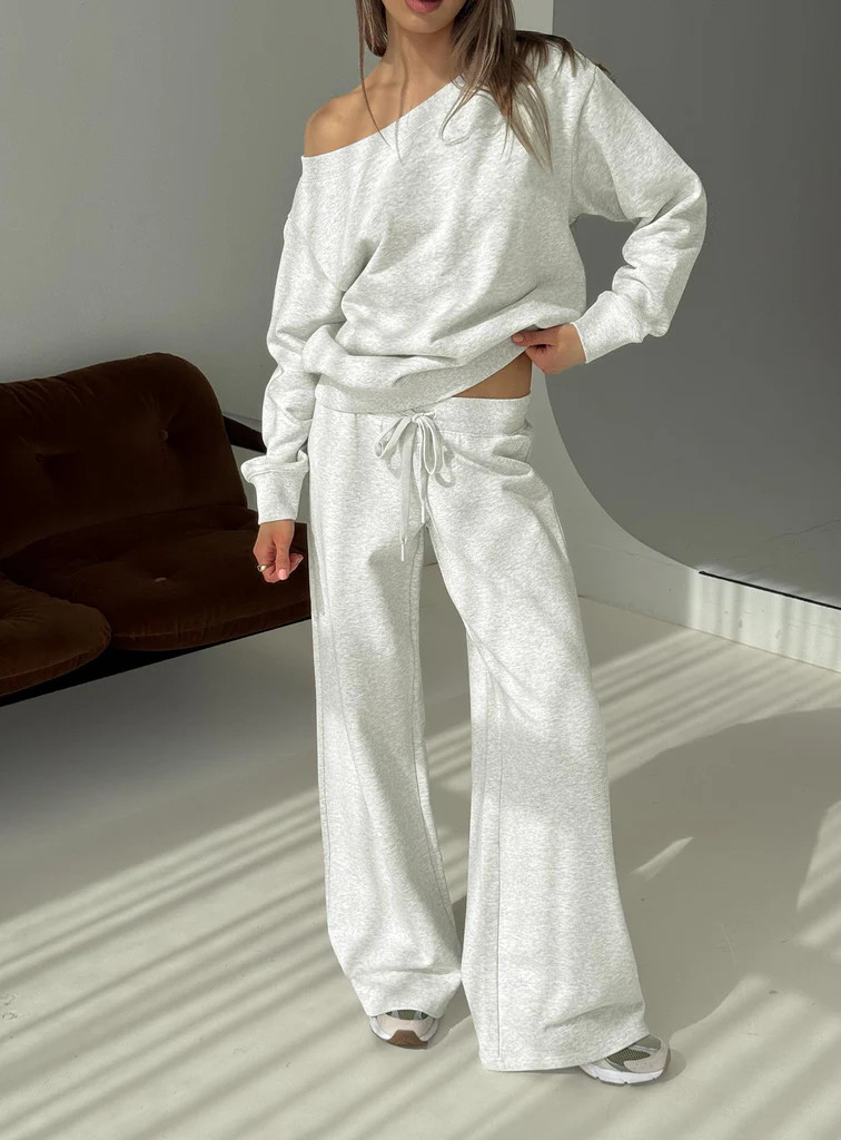 Dodie Wide Leg Pants Grey Marle | Princess Polly US